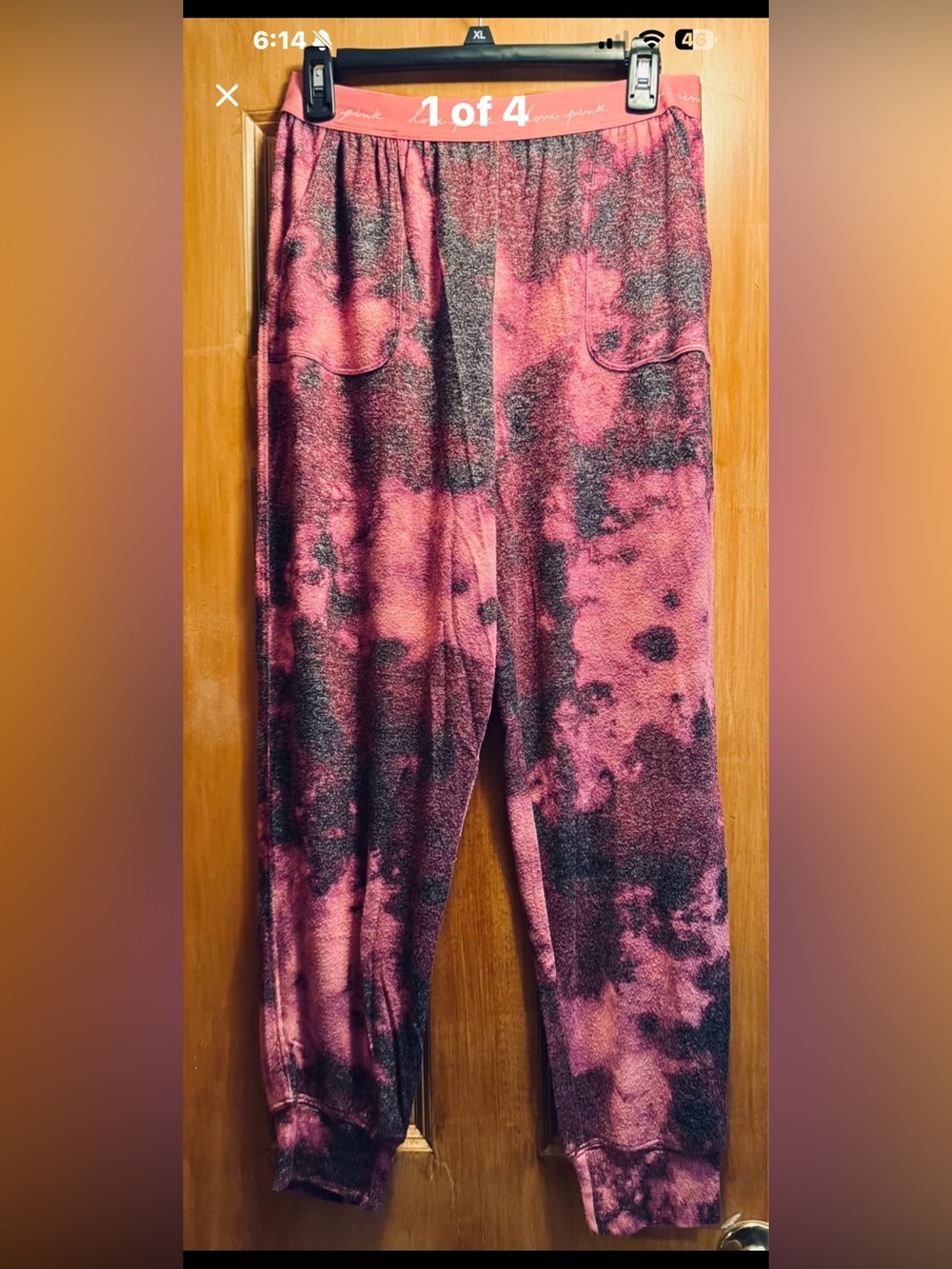 PINK Victoria's Secret Pink & Black Tie-Dye Pajama Pants
